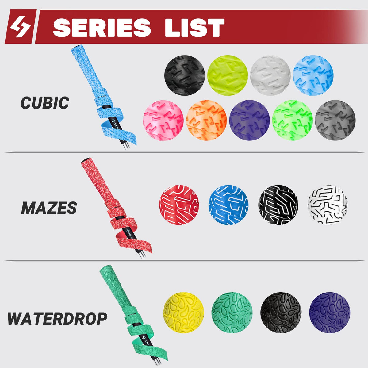 SAPLIZE wrapped golf club grip displays a fresh look and improved control