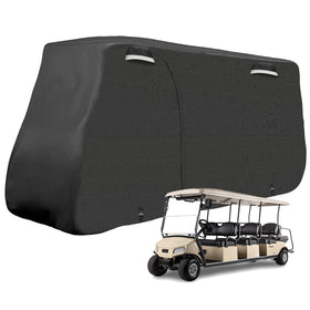 SAPUBK golf cart cover 8-passenger full-fit protects from rain and sun.