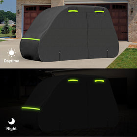Storage bag included with SAPUBK golf cart cover for compact transport.