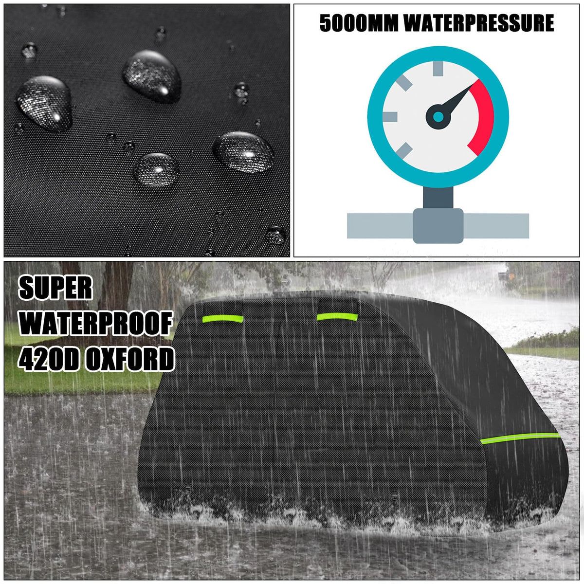 Side door zipper on SAPUBK cover enables easy inside access.