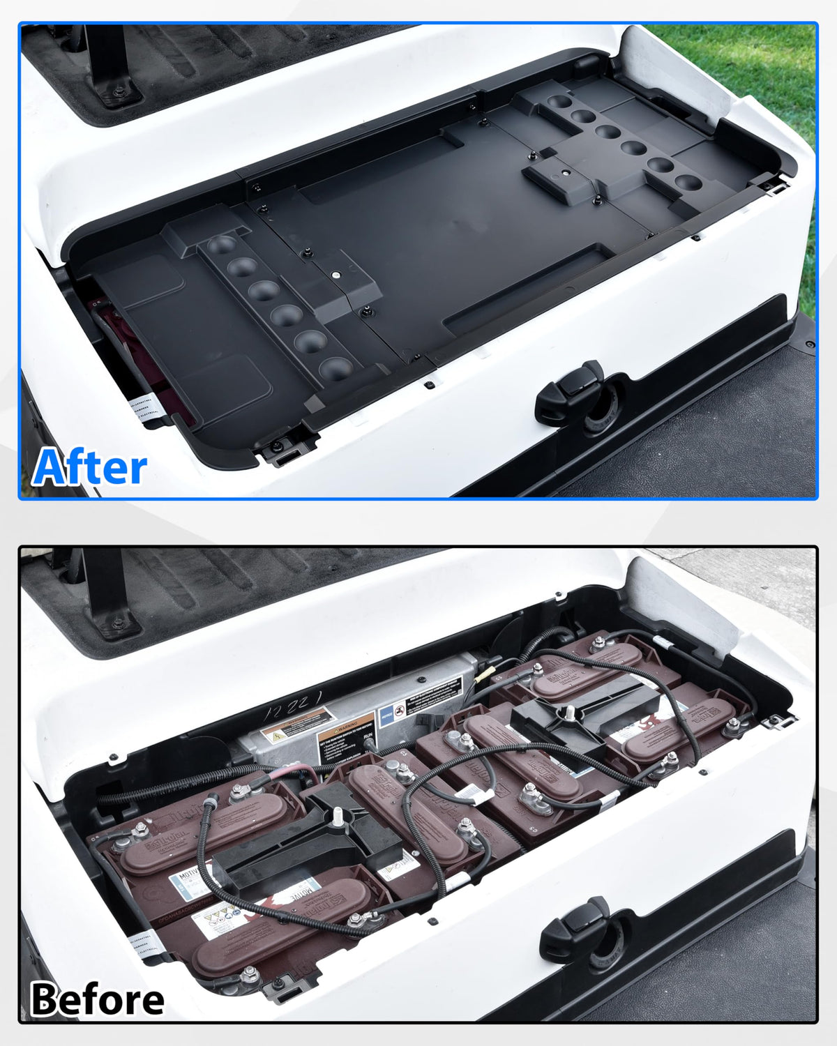 SAUTVS tray assembly inside the seat enables tool-free installation.