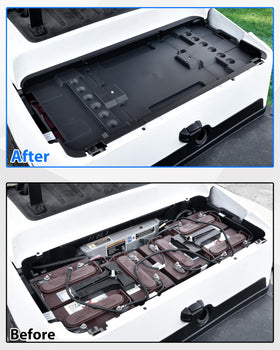 SAUTVS tray assembly inside the seat enables tool-free installation.