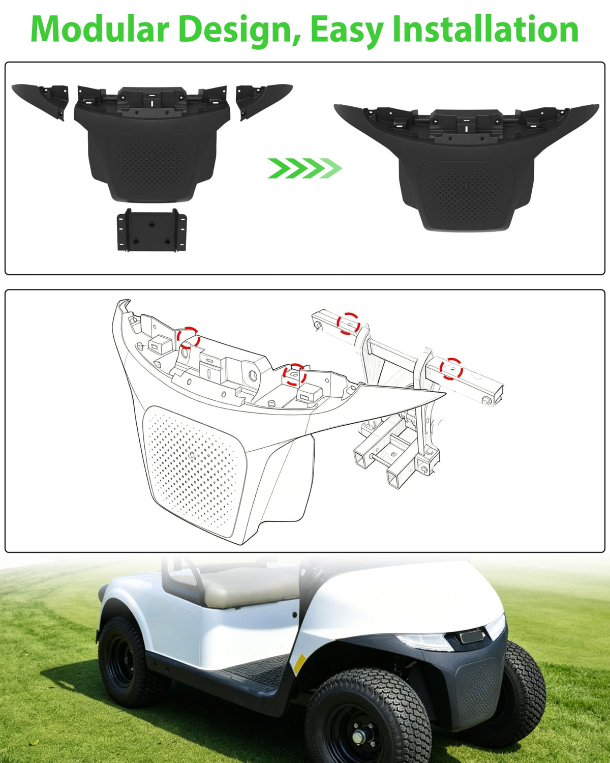 SAUTVS front bumper kit includes installation instructions for straightforward mounting.