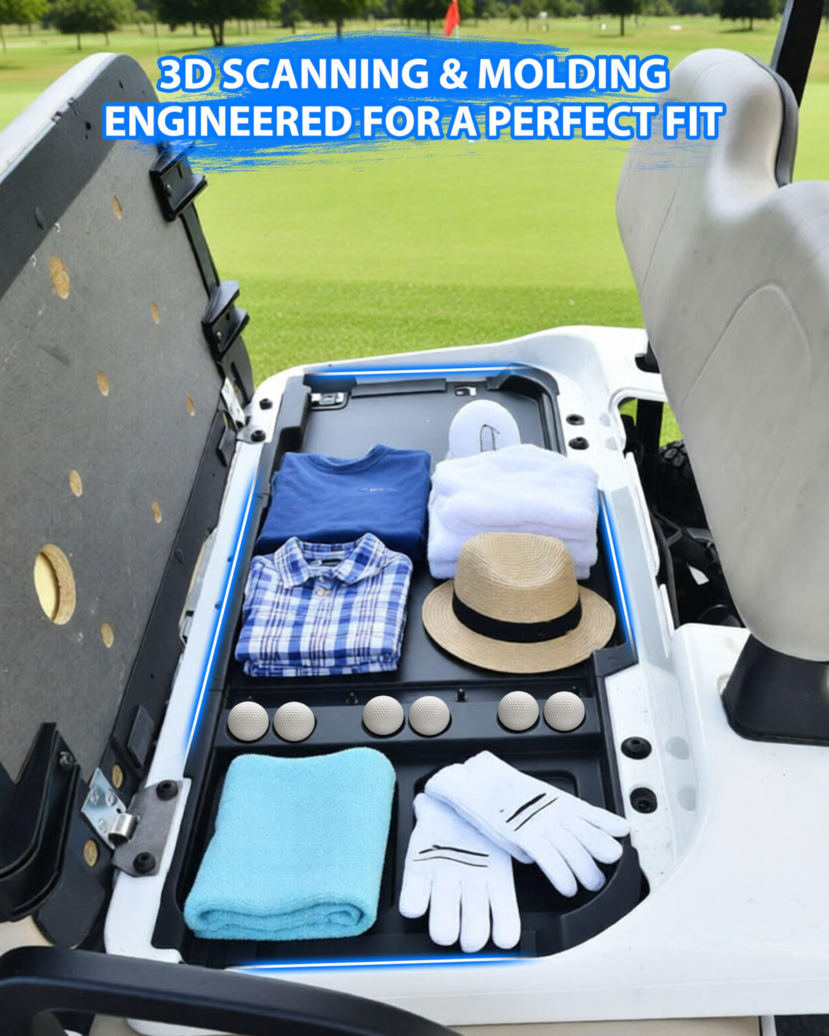 SAUTVS durable plastic construction withstands rough golf-cart conditions