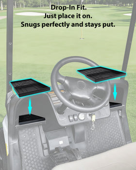 SAUTVS durable TPE dash mat withstands harsh weather in EZGO RXV Valor 2025.