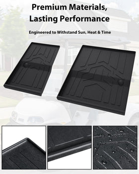 SAUTVS easy-clean dash mat rinses clean after mud or snow on EZGO RXV Valor.