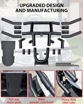 SAUTVS easy-install front guard mounted on EZ-GO RXV without drilling.