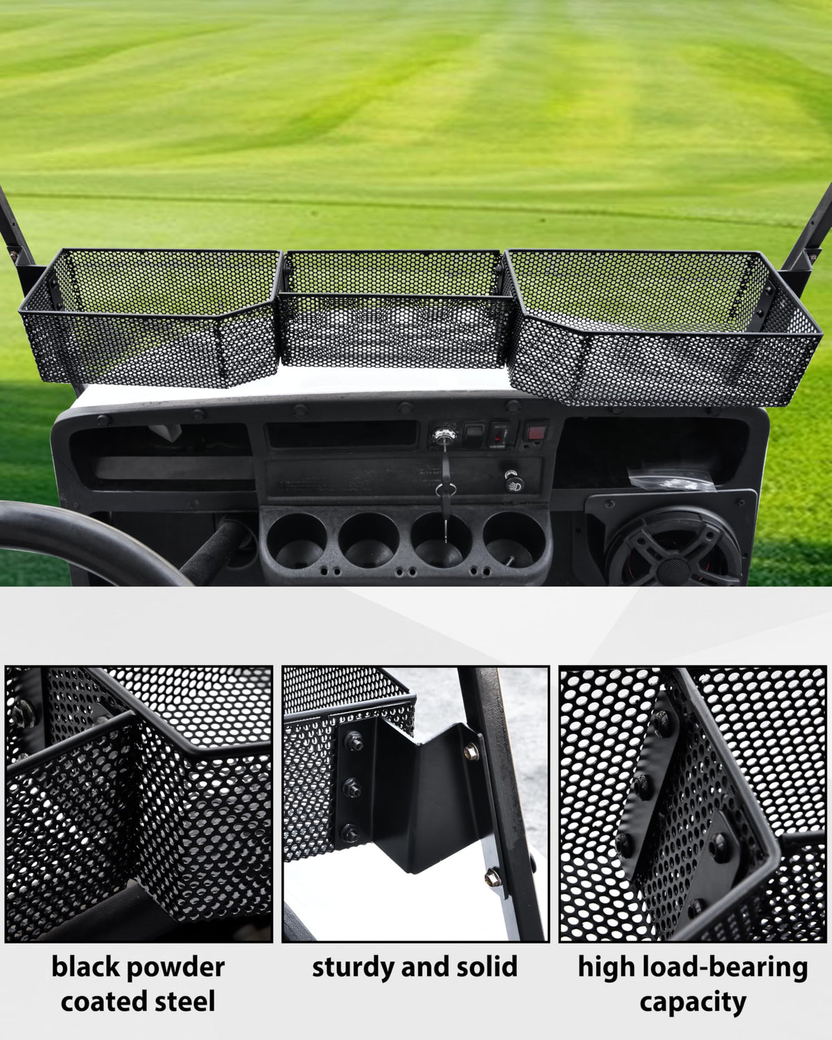 No-drill installation with SAUTVS brackets and screws on EZGO TXT.