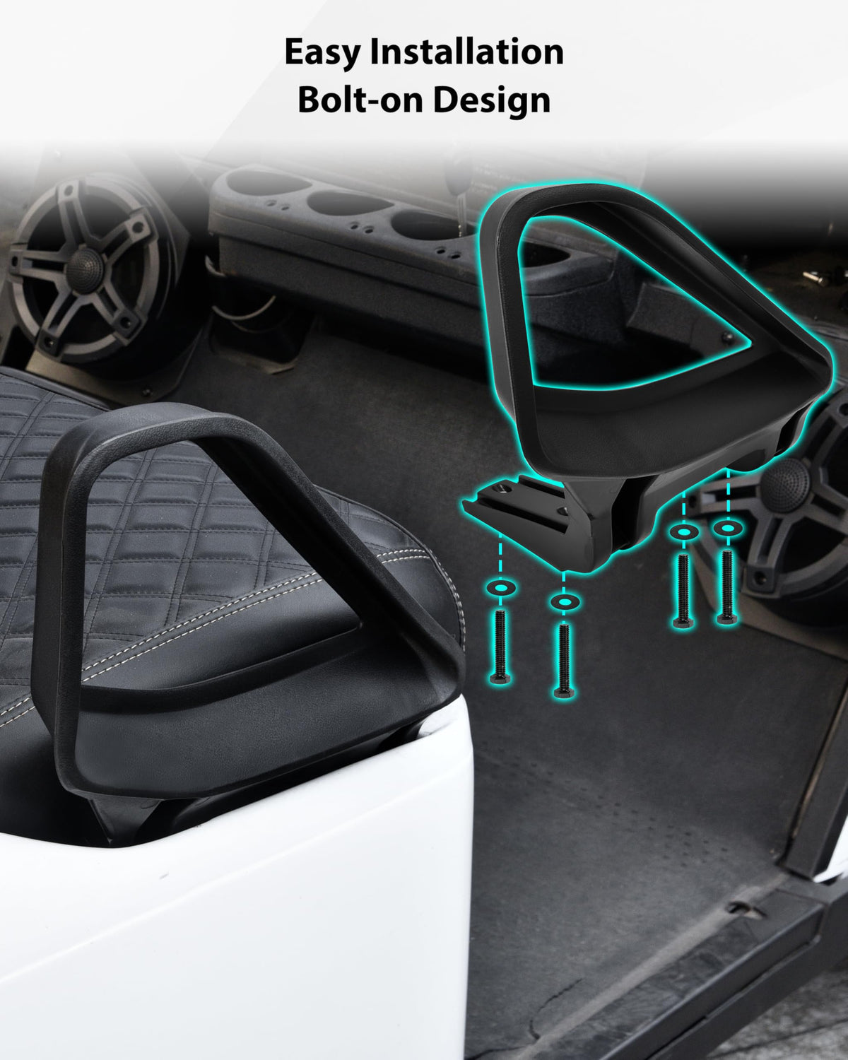 SAUTVS ergonomic hip support design on EZGO TXT arm rest