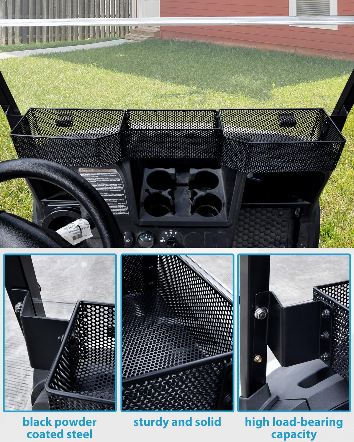 No-drill installation with included brackets makes setup quick.