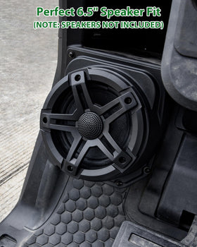 SAUTVS EZGO Valor 2025 under-dash pod installed for clean cockpit look.
