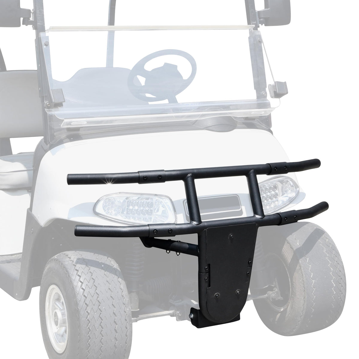 SAUTVS front brush guard on EZ-GO RXV 2008-2015 protects against debris on rugged trails.