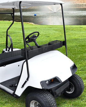 Front dash tray keeps essentials within reach during rides in SAUTVS basket.
