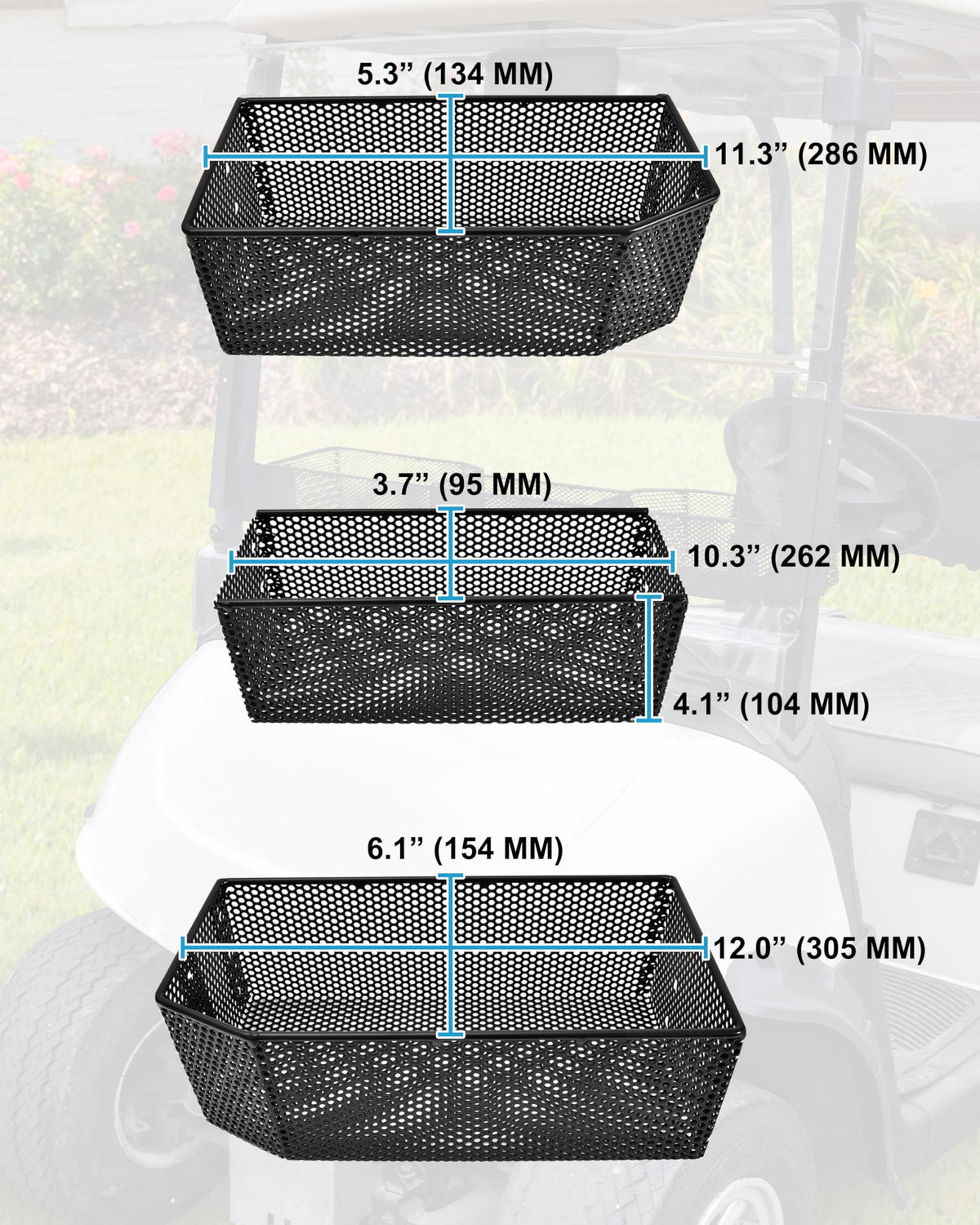 SAUTVS front basket close-up highlights sturdy build and finishes.