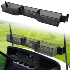SAUTVS inner front storage basket for EZGO TXT holding keys and small items.