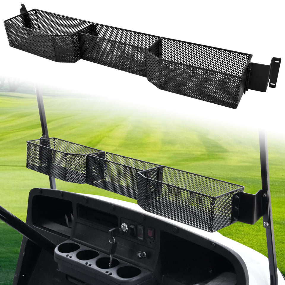 SAUTVS inner front storage basket for EZGO TXT holding keys and small items.