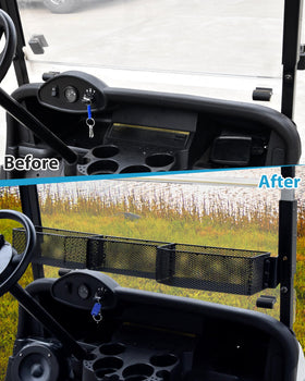 SAUTVS three-compartment basket keeps keys, bottles, and rangefinders organized.