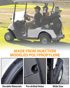 SAUTVS EZGO RXV rear mud guards reduce splashes on wet trails.