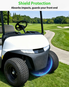 SAUTVS mustache-style bumper highlights an aggressive, head-turning look for EZGO RXV Valor.