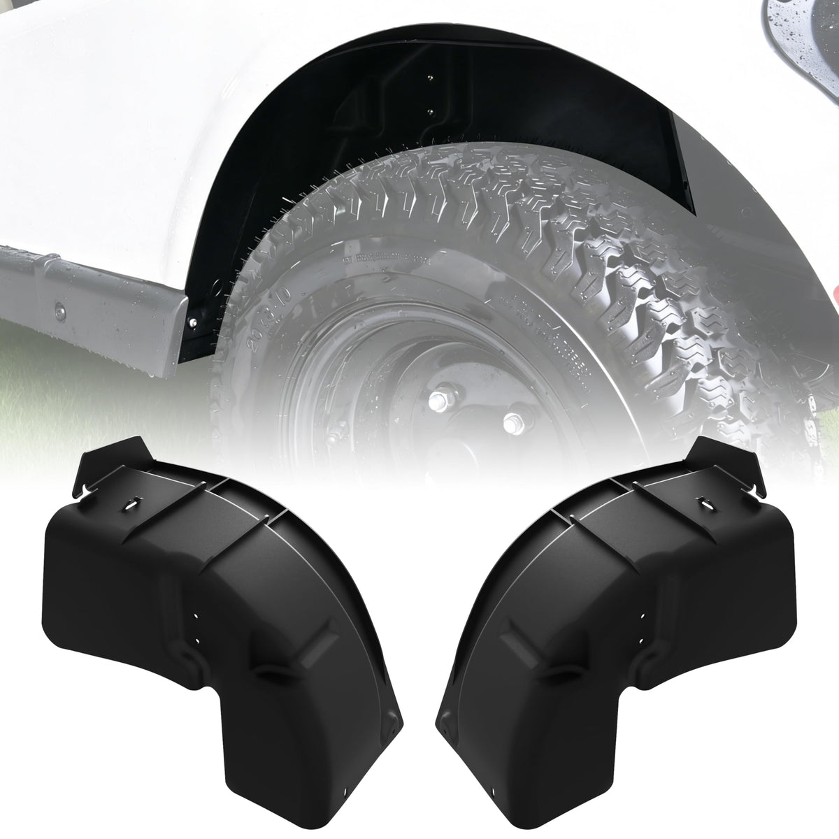 SAUTVS rear splash guard for EZGO RXV Valor 2025 blocks mud and rocks.