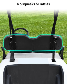 Installed SAUTVS seat back cap on EZGO RXV Valor 2025 on cart