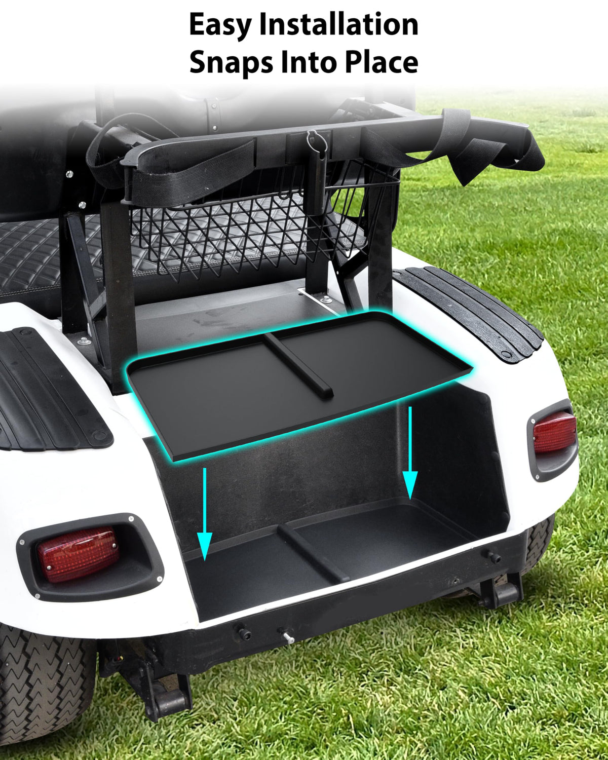SAUTVS EZGO TXT liner fits securely to reduce shifting and noise.