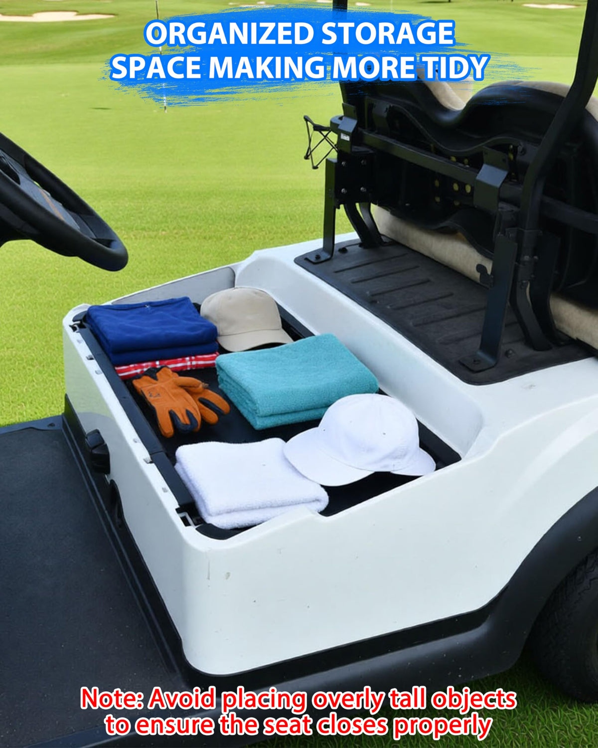 SAUTVS underseat storage keeps essential items within reach.