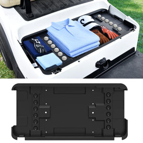 SAUTVS underseat storage tray installed in Club Car Tempo for compact, accessible storage.