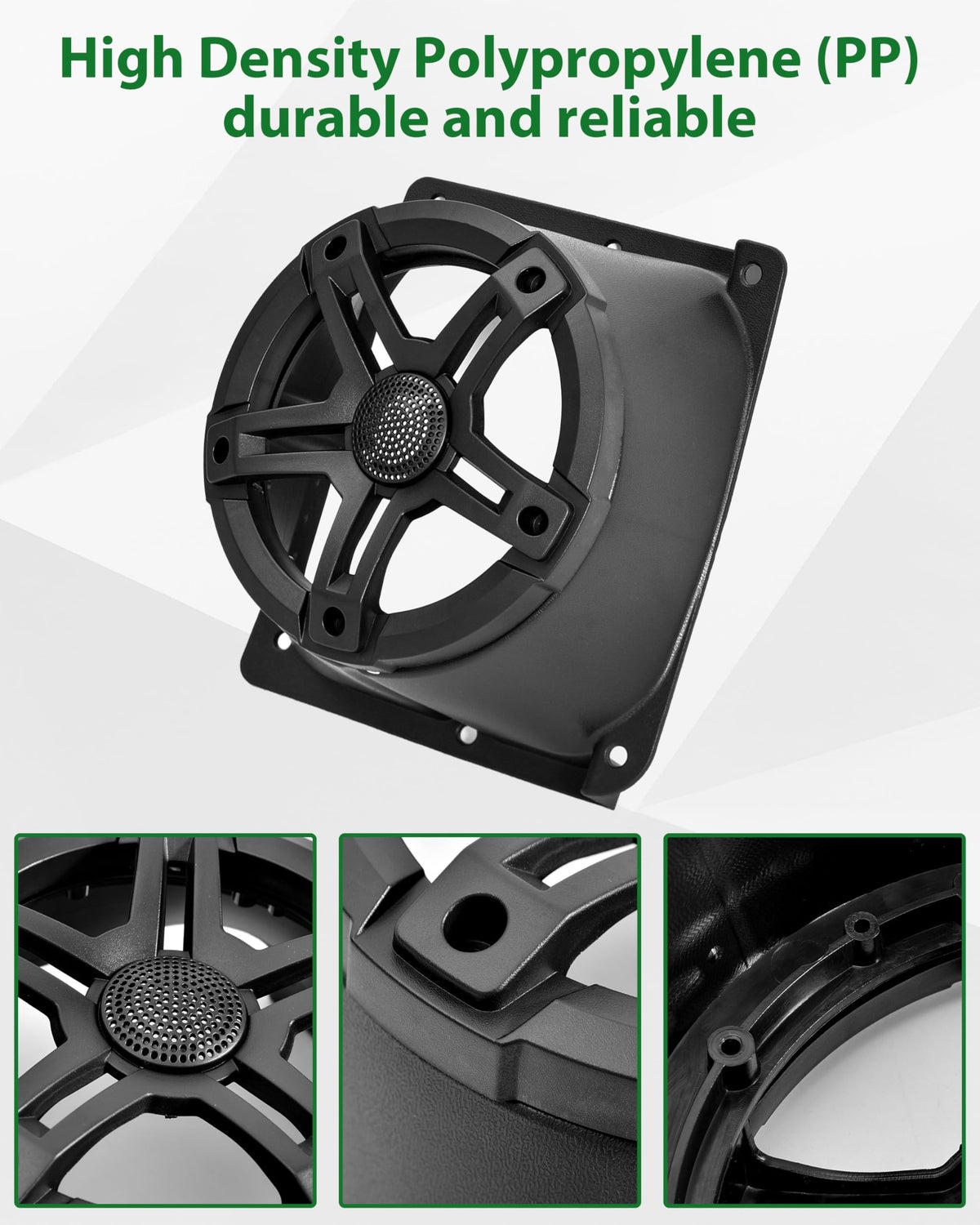Weather-resistant design blocks mud, dirt, and water.