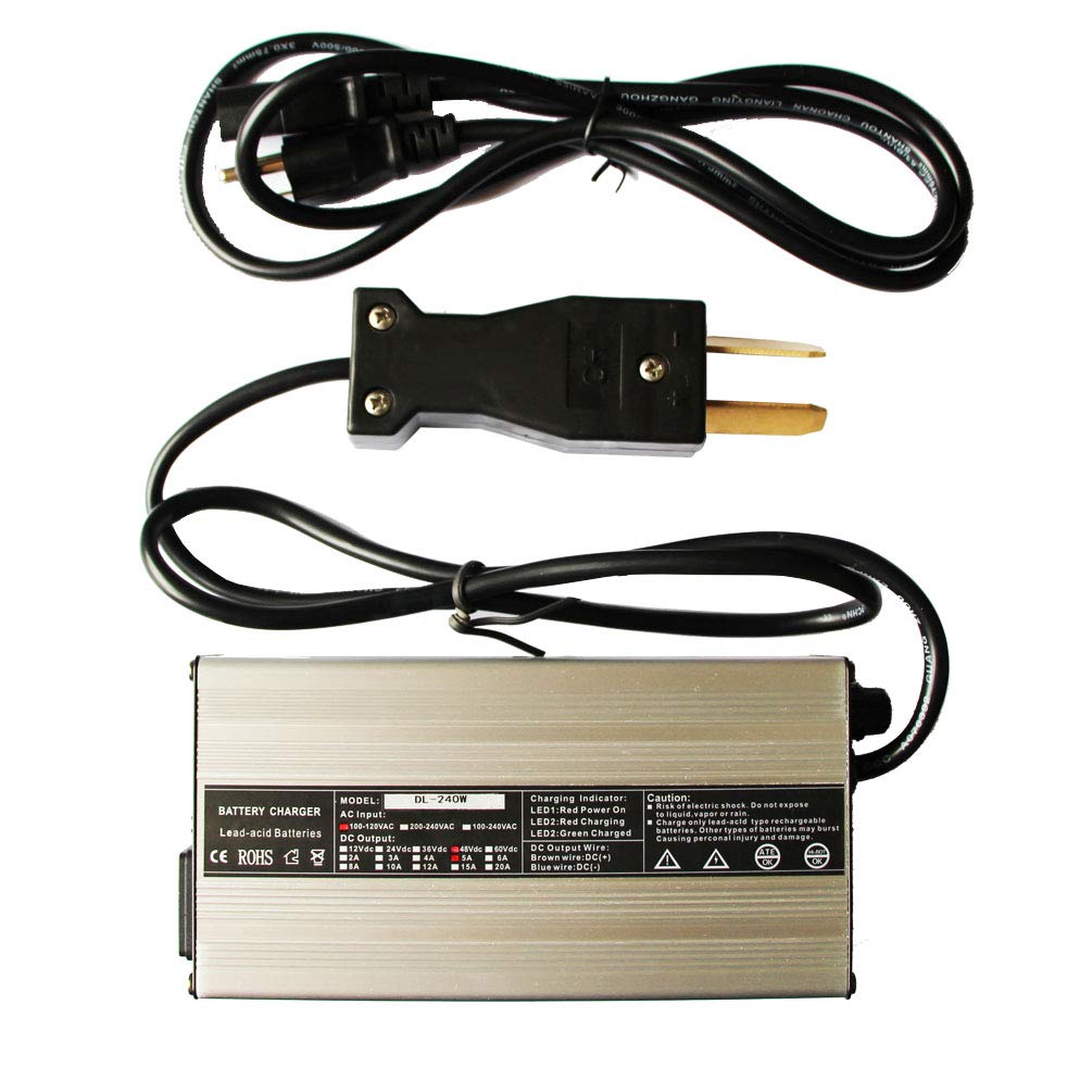ScaAuto 48V 5A golf cart charger for reliable overnight charging