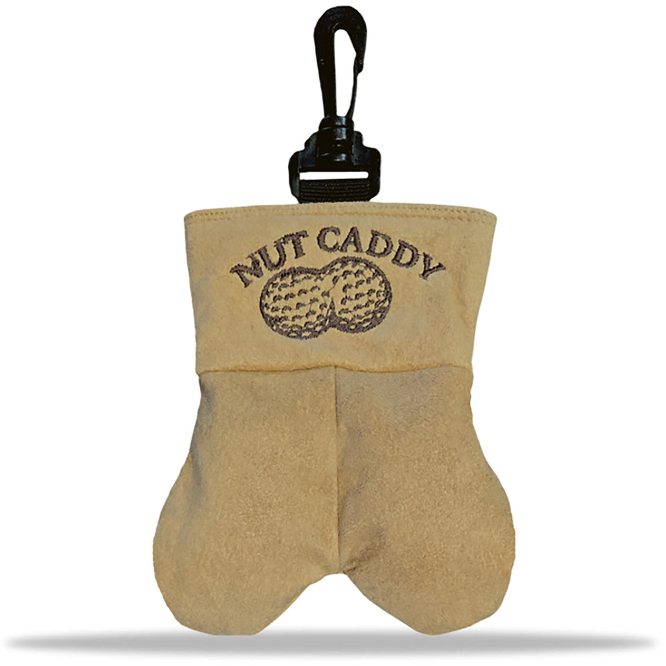 Scale Wear Design Nut Caddy Golf Sack showcases a humorous design for on-course laughs and easy access.