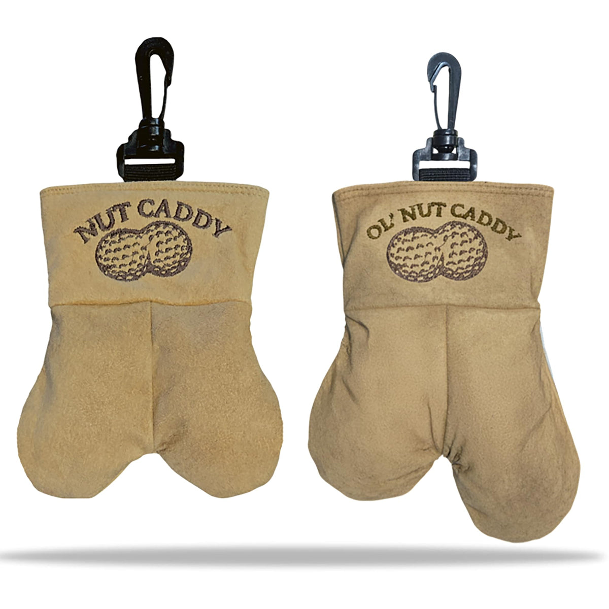 Scale Wear Design Nut Caddy leather pouch keeps golf balls organized on the course.