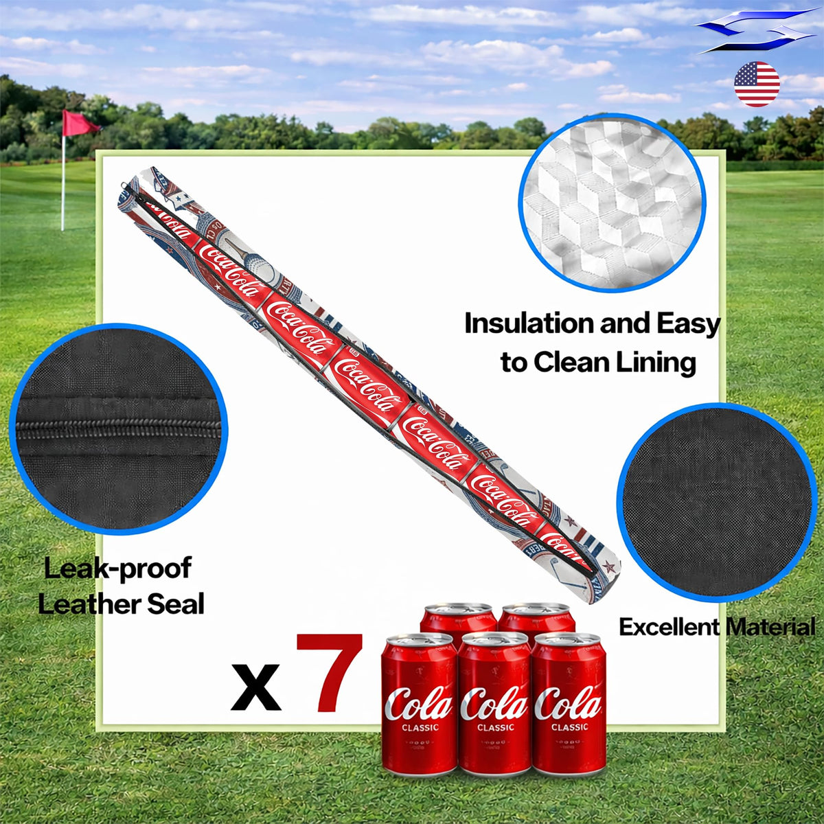 Polar Caddy holds seven beverages without ice for on course chilling