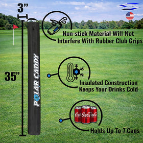Polar Caddy full-length zipper open for quick loading of seven cans.