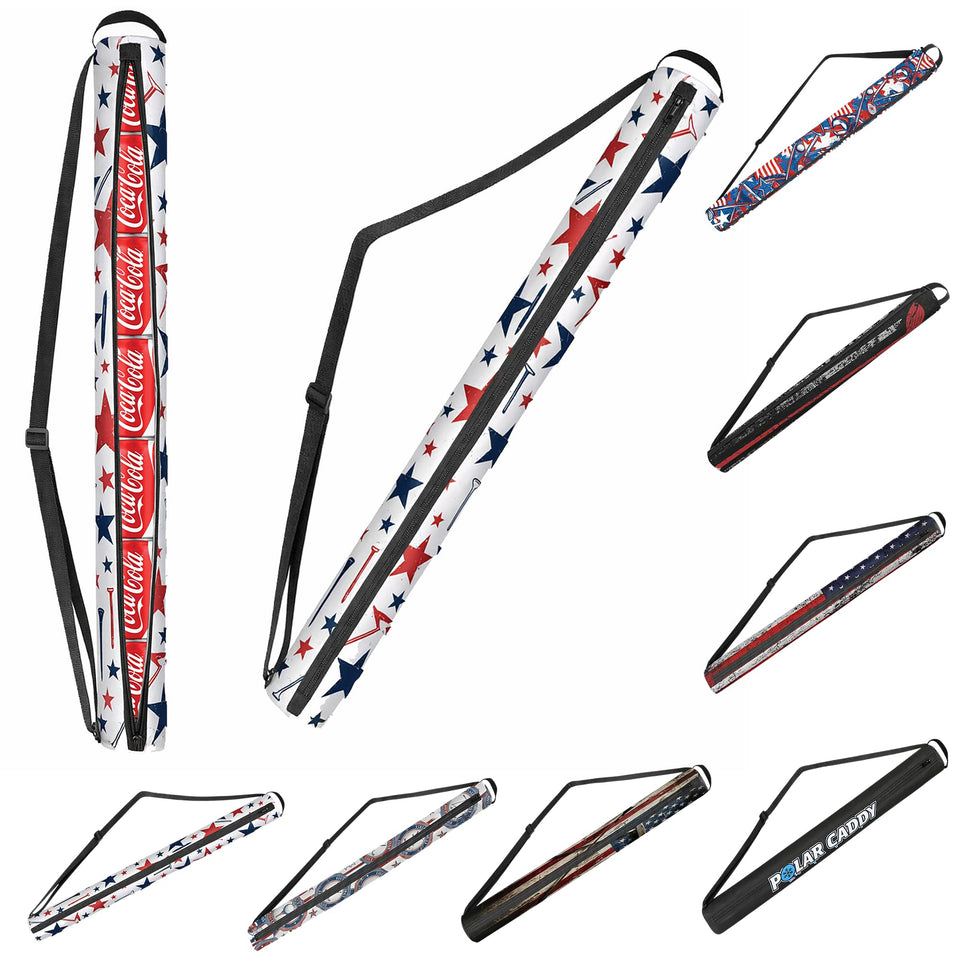 Polar Caddy by Scale Wear Design fits discreetly in a golf bag slot to keep drinks cold.