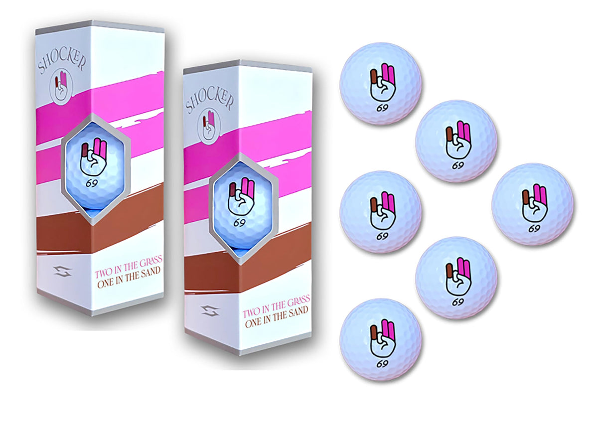 Scale Wear Design Shocker 69 balls on the tee box for a playful surprise.