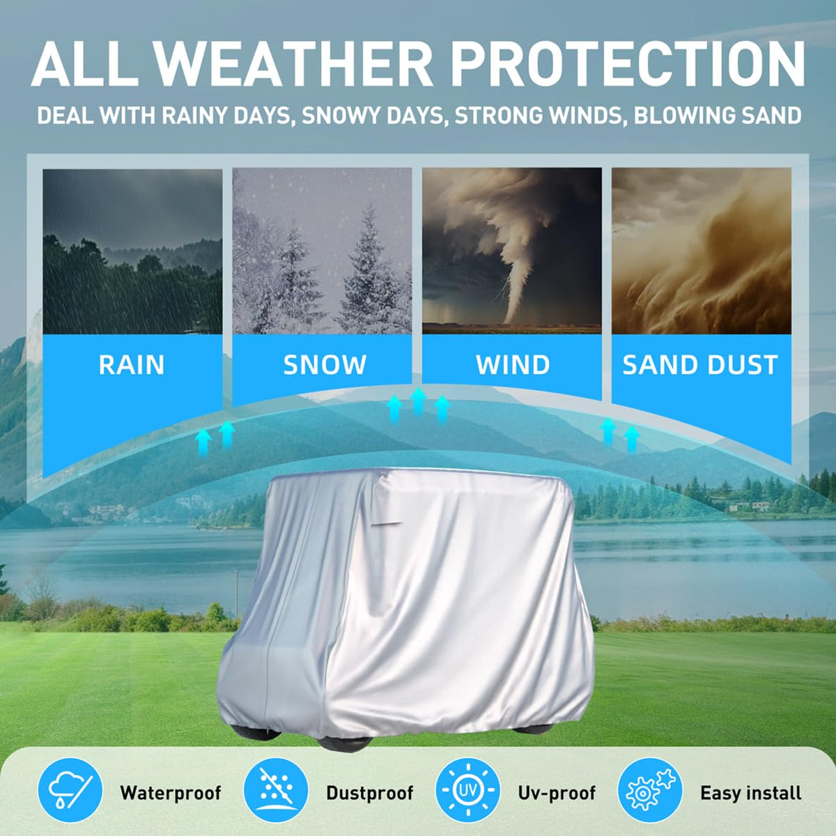 ScarabWrap silver-coated 420D material reflects heat for cooler storage.