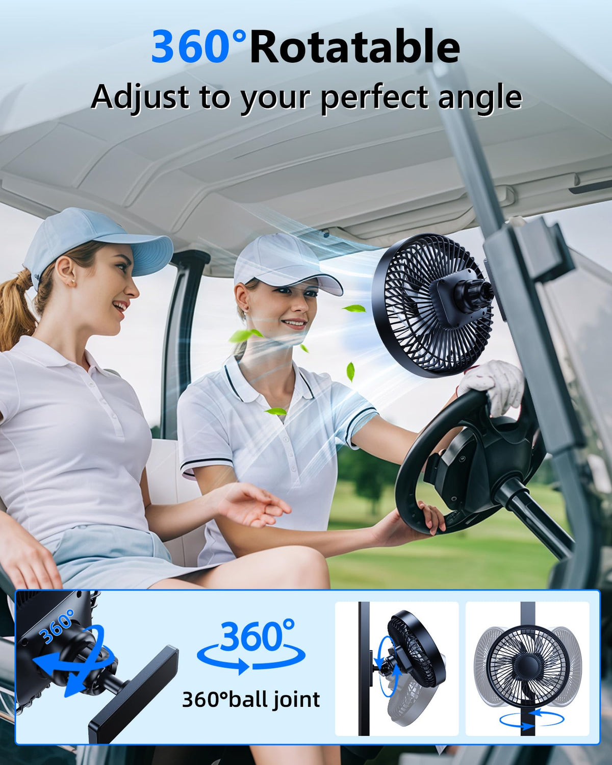 scenein 3000mAh battery powered fan offers long wireless runtime for all-day cooling