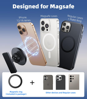 scenein MagSafe-aligned magnets provide quick iPhone 12–16 alignment for easy use