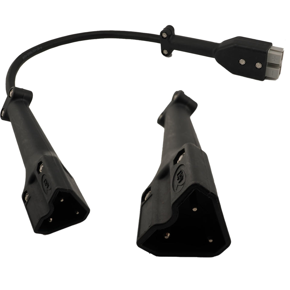 Schauer Battery-to-Charger Adapter for EZGO RXV/TXT 48V with SB50 compatibility.