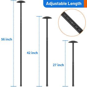 Scisum adjustable golf travel pole uses push-button for quick length changes.