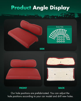 SCITOO Club Car DS burgundy front seat adds style and ride quality.