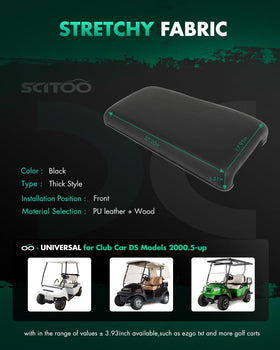 SCITOO Club Car DS front seat cushion in black for durable replacement
