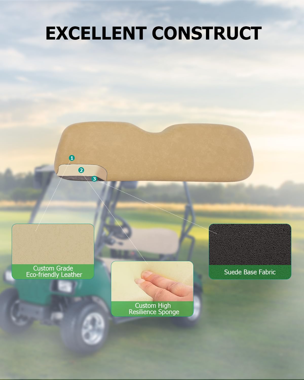 SCITOO cushion stapled on seat for secure, factory-like fit.