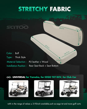 SCITOO EZGO-compatible rear seat cushions for easy fit and ride comfort