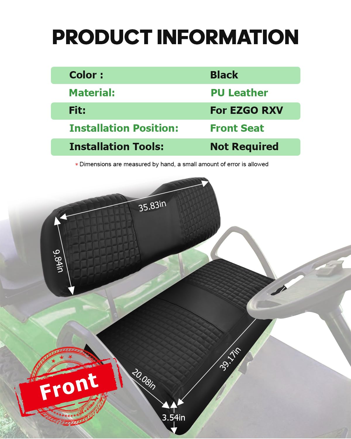 SCITOO EZGO RXV backrest cover adds durability and a refreshed look.
