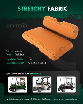 SCITOO EZGO RXV front seat back cushion orange supports posture on rough terrain