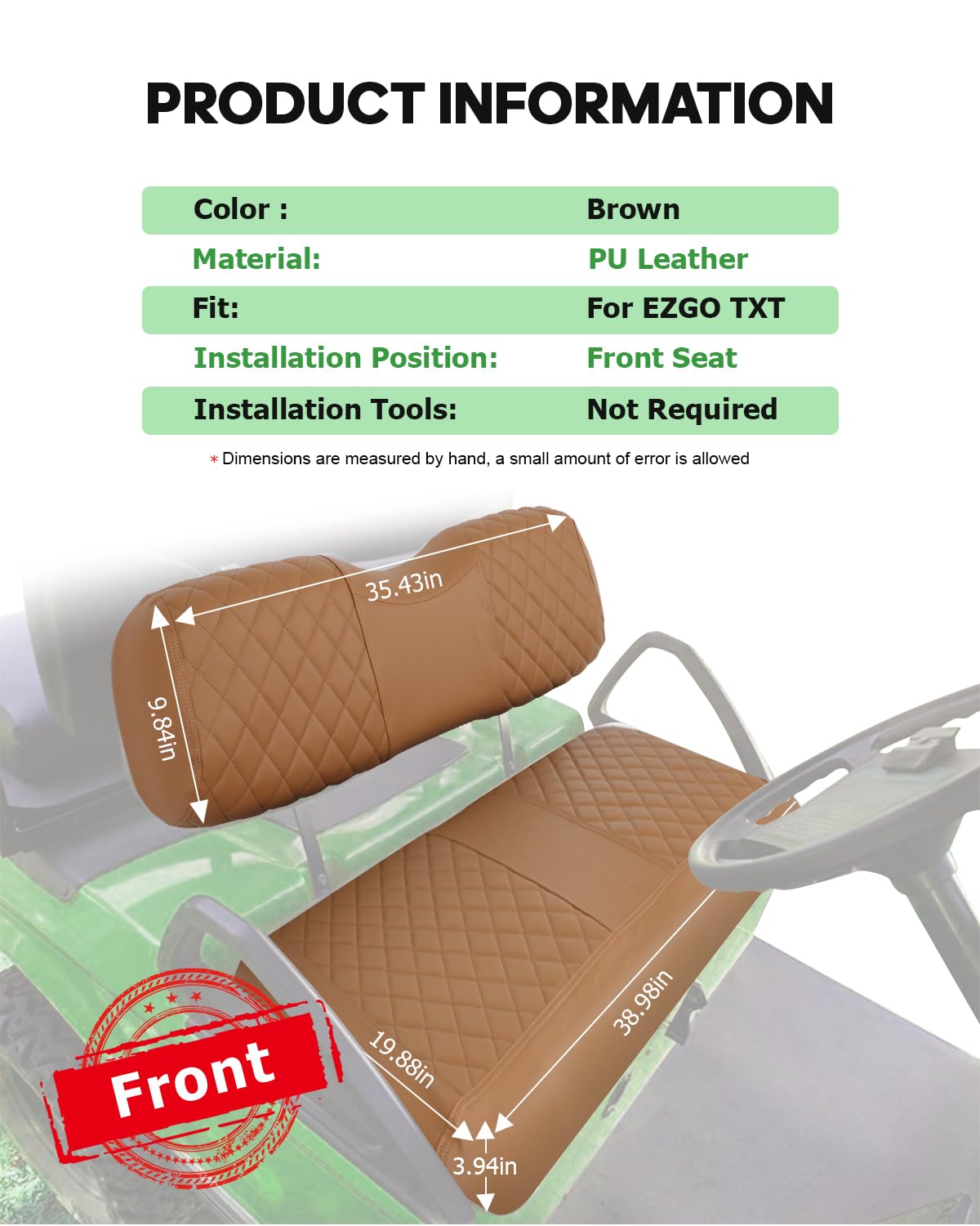 SCITOO EZGO TXT backrest cover in brown adds a clean, updated look