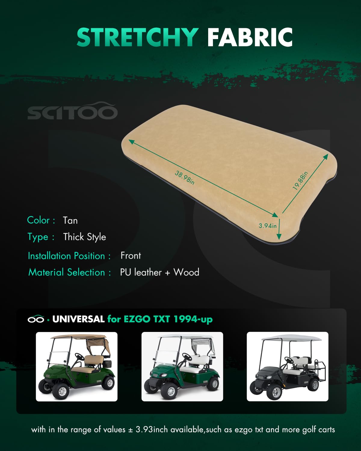 SCITOO EZGO TXT front seat installation demonstrates easy, secure replacement.