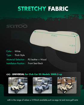 SCITOO milky white front seat cushion close-up shows soft, durable material.